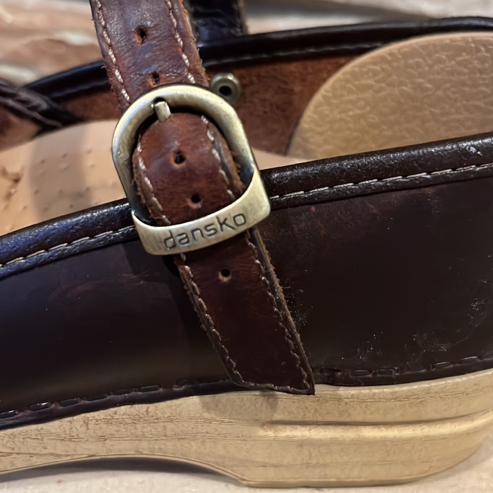 Dansko Mary Jane Clog Dark Brown Leather - Picture 5 of 10